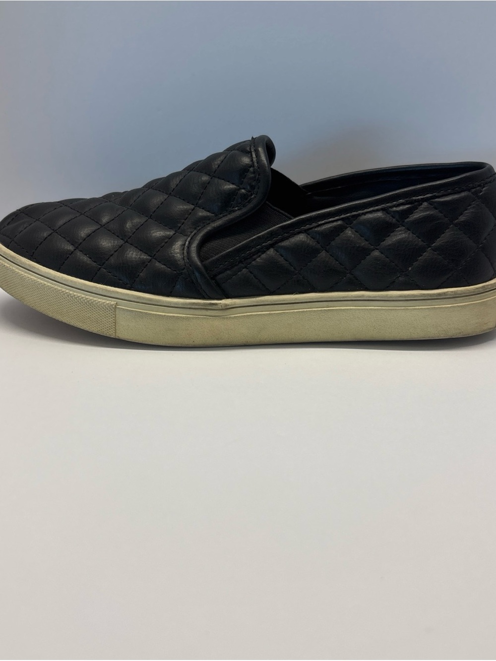 Steve Madden Black Quilted Slip-On Flats